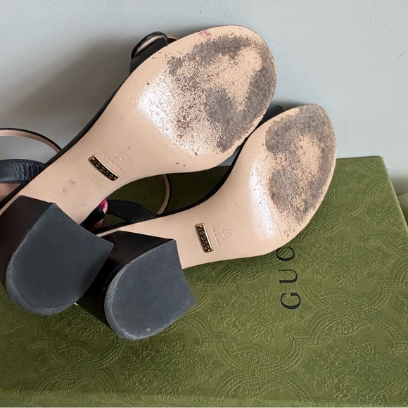 Gucci Black Heel with Gold Accents - Picture 8 of 12